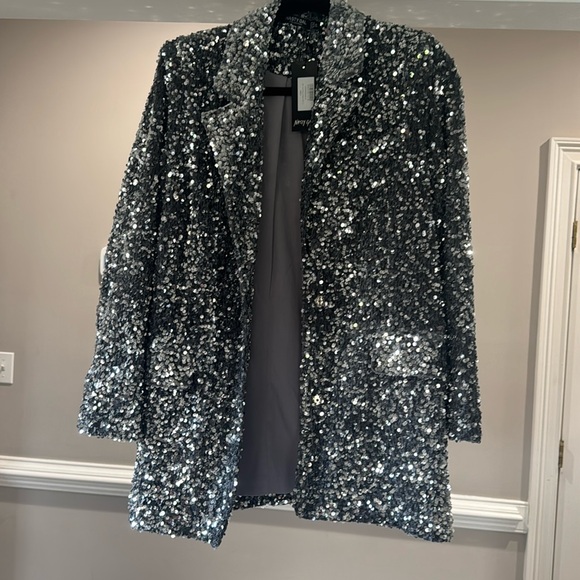 Nasty Gal velvet sequin blazer - Picture 1 of 4